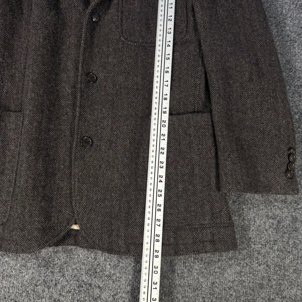 Faconnable Wool Blazer Herringbone Sport Coat Jacket M Charcoal Grey Mens Medium